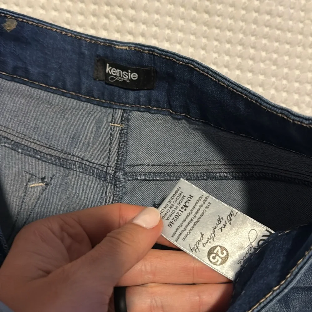 Kensie Dark Blue Jean Shorts - Picture 2 of 3